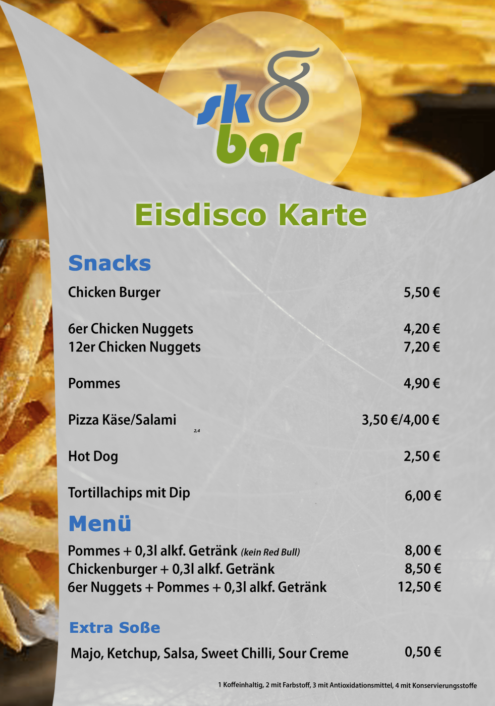 Speisekarte Seite 1